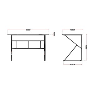 Birou de Gaming Huzaro Hero 1.6, 120x60cm, Negru - Img 4
