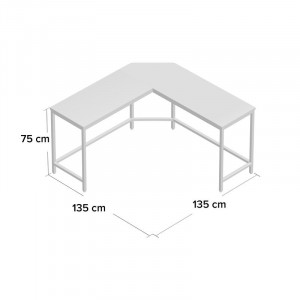 Birou pe colt Vaillancourt, lemn/metal, 75 x 135 x 135 cm - Img 4