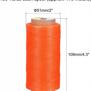 Bobina de ata pentru mestesuguri Sourcingmap, poliester, portocaliu, 170 m x 1 mm - Img 3