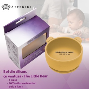 Bol din silicon cu ventuza, AppeKids, The Little Bear - Honey - Img 2