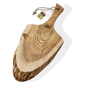 Bonfesto Premium tocator in forma de frunza, lemn acacia, 57x30x2.5 cm, dintr-o singura bucata, maner integrat - Verificat B · Re-Bloom - Img 2
