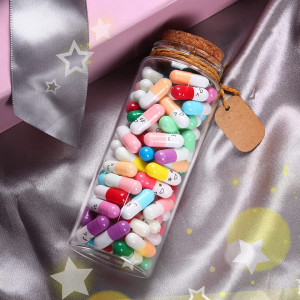 Borcan cu 100 de capsule cu mesaje de iubire Amycute, sticla/plastic/hartie, multicolor, - Img 4