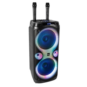 Boxa portabila Ibiza Sound, COLUMBA-KARAOKE, 700W, Bluetooth, USB, microSD, AUX si MIC, negru, Resigilat, Grad A
