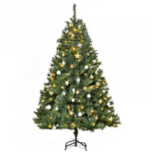 Brad artificial impodobit pentru Craciun The Seasonal Aisle, 200 LED-uri, PVC, verde, 112 x 180 cm