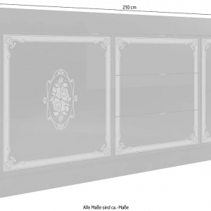 Bufet Bonida, lemn, negru/auriu, 210 x 86 x 43 cm