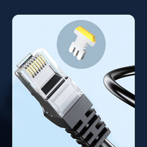 Cablu Cat6 Ethernet PUTOAHAO, fibra optica, negru, 1,5 m - Img 3