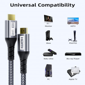 Cablu HDMI 2.1 de inalta viteza Gardien, 8K, compatibil cu TV / PS3 / Xbox, 3 m - Img 2