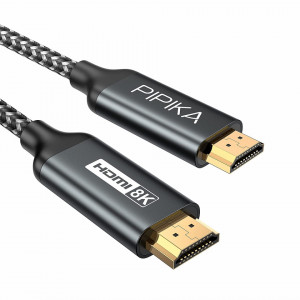 Cablu HDMI 8.60 de 2K Pipika, plat, negru/gri, nailon, 1 m - Img 1