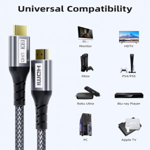Cablu HDMI 8K de foarte mare viteza Gardien, 2.1, 48Gbps, compatibil cu TV / PS5 / X. Box, 1 m - Img 5