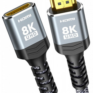 Cablu HDMI 8K Snowkids, 8K60 4K120 144Hz de mare viteza, gri, 1 m - Img 1