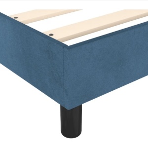 Cadru de pat boxspring 17 Stories, poliester/lemn, albastru inchis, 203 x 90 x 25 cm