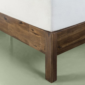 Cadru de pat Prins, lemn masiv, maro/gri, 97 x 140 x 200 cm - Img 5