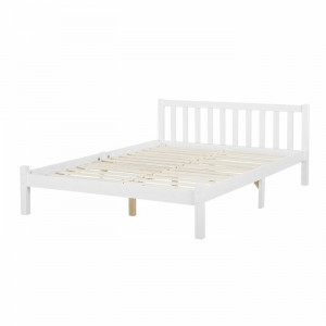 Cadru de pat Zebulon, lemn, alb, 187 x 208 cm - Img 1