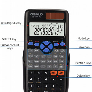 Calculator stiintific cu 240 functii OSALO, negru, plastic, 165 x 84 mm - Img 5