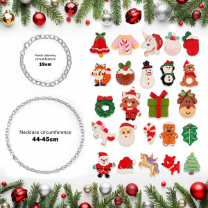Calendar de advent MJARTORIA, 24 piese, metal/plastic, multicolor