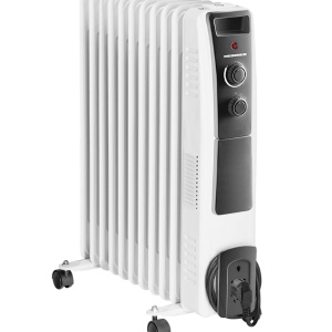 Calorifer electric cu ulei Heinner HOH-Y11WB, 2500 W, 11 elementi, protectie supraincalzire, termostat reglabil, alb, Resigilat, Grad A