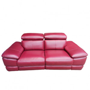 Canapea recliner de 3 persoane Places of Style, 180 x 100 x 45 cm, lemn/metal/ piele, burgundy