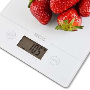 Cantar de bucatarie ECG KV 117 SLIM, alb, 5 kg, precizie 1g, TARA, afisaj LCD, sticla securizata 3mm - Img 4