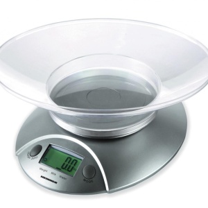Cantar de bucatarie Heinner HKS-5SL, 5Kg, Tara, Functie cantarire lichide, 1g, Display LCD, Argintiu