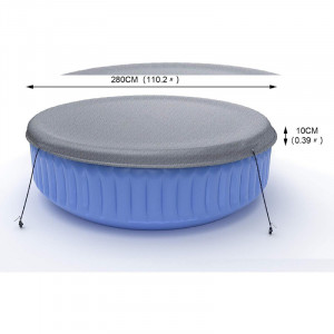 Capac de protectie pentur piscina Laxllent, rostund, tesatura oxford, gri, 280 cm - Img 5