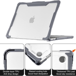 Carcasa de protectie pentru MacBook Air M2 A2681 2024 BlueSwan, TPU, transparent/gri, 13,6 inchi