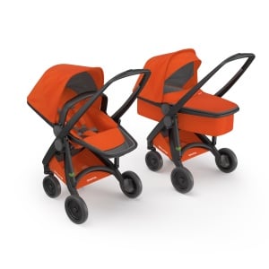 Carucior 2 in 1, Greentom, 100% Ecologic, Black Orange - Img 1