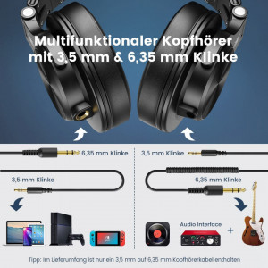 Casti audio profesionale A71 OneOdio, negru, 3, 5 mm / 6, 35 mm - Img 7