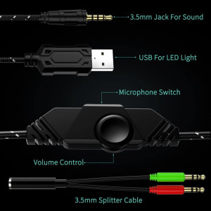 Casti de gaming Mifanstech V-10, cu microfon, negru, 3,5 mm - Img 3