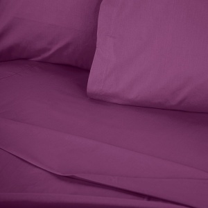 Cearsaf de pat cu elastic, bumbac ranforce 100%, 100x200+30 cm, violet - Verificat A · Re-Bloom - Img 3