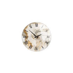 Ceas de perete decorativ Re-Bloom, sticla, multicolor, 40 cm - Img 1
