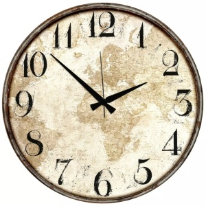 Ceas decorativ de perete MDF 100% grosime 5mm, 50x50 cm, maro/negru - Verificat A · Re-Bloom