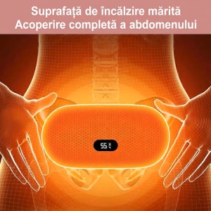 Centura Termica si Aparat Masaj Abdominal / Lombar Clavi, 5 Trepte Caldura + 5 Moduri Vibratie, Baterie 2000mAh, Ecran LED, Roz - Verificat A · Re-Bloom - Img 6