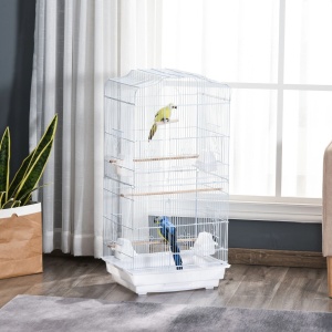 Colivie pentru pasari Re-Bloom, metal/plastic, alb, 46,5 x 35,5 x 92 cm, Resigilat, Grad A - Img 4