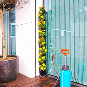 Coloana de ghivece pentru 8 plante cu sistem de irigare Minigarden, plastic, verde - Img 3