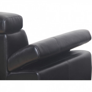 Coltar 5 locuri Places of Style by Home Affaire, piele ecologica, negru, 225 x 81 x 55 cm - Img 3