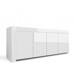 Comoda Aria, alb, MDF, 82 x 210 x 50 cm - Img 1