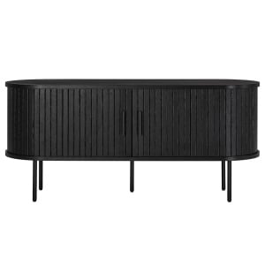 Comoda TV Barawoh, MDF/metal, negru, 120 x 55 x 40 cm