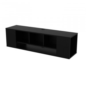 Comoda TV Nihat, negru, 35,2 x 135 x 39 cm - Img 1