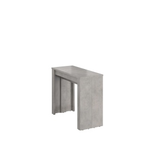 Consola/masa dining extensibila gri-beton Helena, 90,3/141,6/193 x 91 x 75 cm