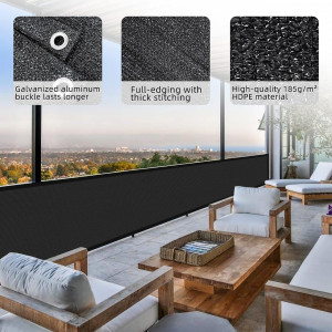 Copertina pentru balcon Cool Area, polietilena, negru, 90 x 300 cm - Img 6