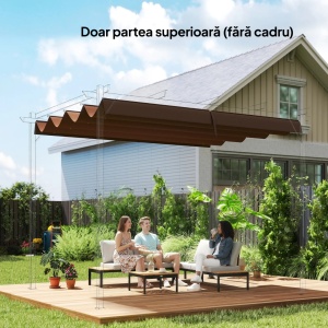 Copertina retractabila pentru pergola Re-Bloom, poliester, 286x245 cm, protectie UV30+, cafea - Verificat A · Re-Bloom - Img 2