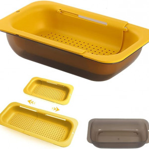 Cos cu strecuratoare pentru chiuveta KECRULV, plastic, galben