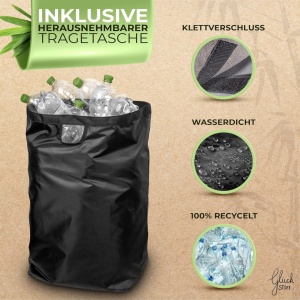 Cos de depozitare pentru sticle Glückstoff®, poliester/bambus, bej/natur, 70 x 41 x 33,5 cm