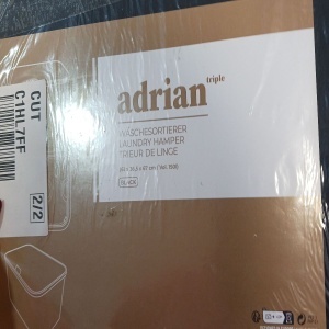 Cos de rufe Hennez cu 3 compartimente, premium, cu capac, sistem sortare, negru, 150 L, Resigilat, Grad A - Img 5