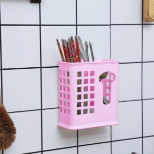 Cos organizator pentru tacamuri Noa Store, plastic, roz, 61 x 51 x 39 cm - Img 2