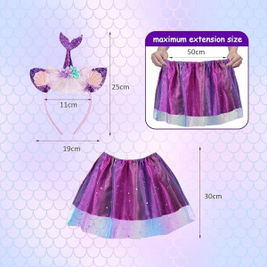Costum sirena Fennoral, textil, violet, 3-10 ani
