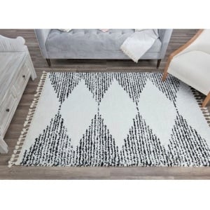 Covor CosmoLiving Cosmopolitan, textil, alb/negru, 240 x 320 cm