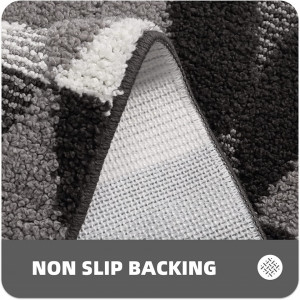 Covor de intrare Color&Geometry, poliester, gri/negru/alb, 50 x 80 cm