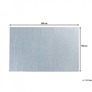 Covor Derince, bumbac, albastru deschis, 140 x 200 cm - Img 5