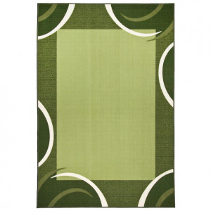 Covor Loures by Theko, grămadă scurtă, cu chenar, verde, 290 x 390 cm - Img 1